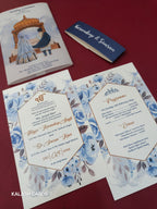 KL2170 Translucent Cover Luxury Wedding Card (2 Page)-Kalash Cards