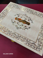 KL9083 Exclusive Floral Border Design Luxury Gift Box with 2 Page Translucent Cover Card (2 Jars)-Kalash Cards