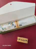KL2094 Luxury Translucent Scroll Wedding Card with Matching Box Cover and Personalised Band-Kalash Cards