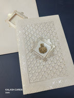 KL0119 Embossed Paper Wedding Card with 2 Inserts and Envelope-Kalash Cards