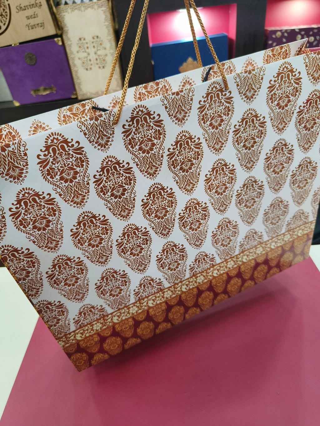 KL8 Traditional Design Premium Paper Carry Bag (14x18 Inch)-Kalash Cards