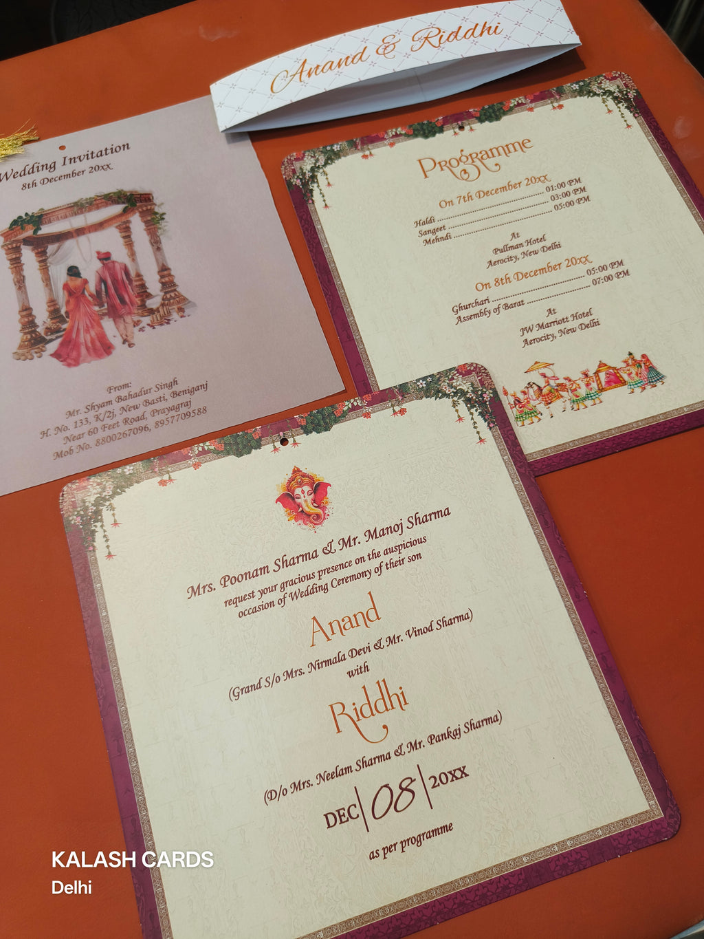 KL1805 Translucent Cover Luxury Wedding Card (2 Page)-Kalash Cards