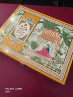 KL9058 Royal Elephant Design Luxury Gift Box with 2 Printed Page Cards (2 Jars)-Kalash Cards