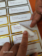 Printed Name Premium Gold Border Stickers from Excel Sheet (50 Qty)-Kalash Cards
