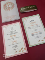 KL2124 Translucent Cover Luxury Wedding Card (2 Page)-Kalash Cards