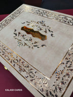 KL9083 Exclusive Floral Border Design Luxury Gift Box with 2 Page Translucent Cover Card (2 Jars)-Kalash Cards