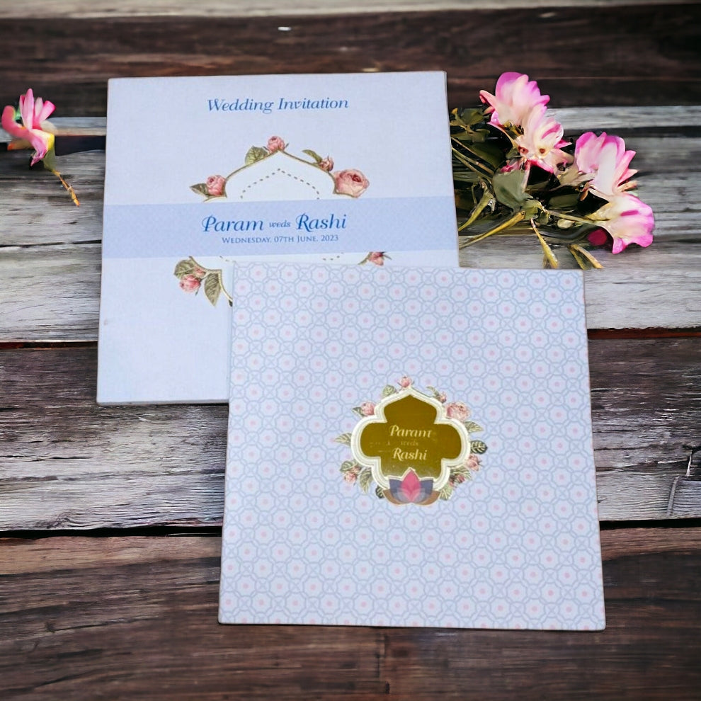 KLB527 Semi Box Paper Wedding Card-Kalash Cards
