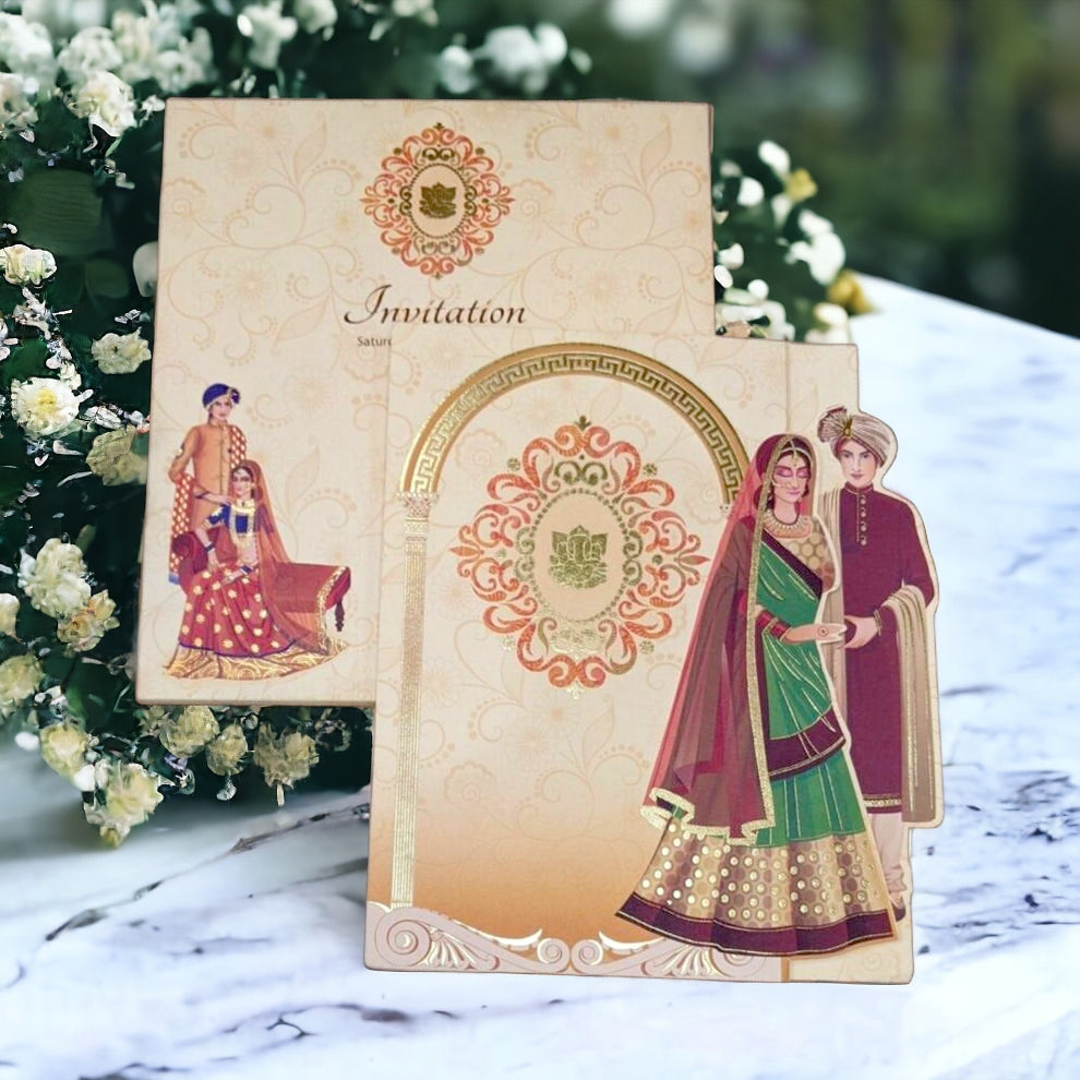 KLB522 Semi Box Paper Wedding card-Kalash Cards