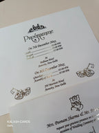 KLB1504 Luxury Velvet Gold Foil Print Hardboard Wedding Card (2 Page)-Kalash Cards