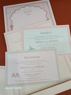 KLB507 Pastel Pink Royal Theme Semi Box Wedding Card (2 Page)-Kalash Cards