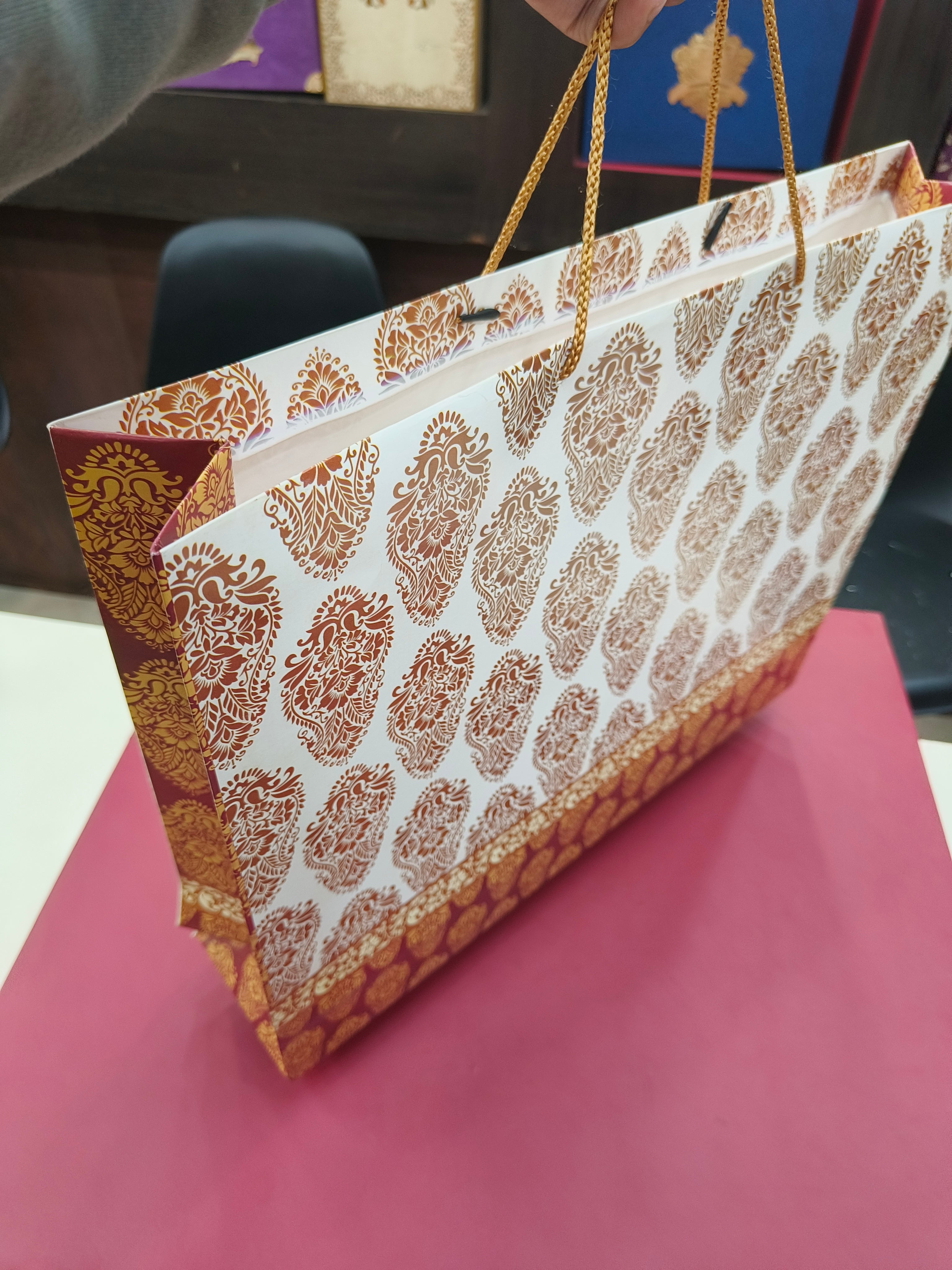 KL8 Traditional Design Premium Paper Carry Bag (14x18 Inch)-Kalash Cards