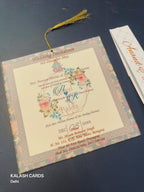 KL1803 Translucent Cover Luxury Wedding Card (2 Page)-Kalash Cards