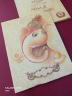 KL03651 Hindu Hardboard Padding Thick Wedding Card with 2 Page and Envelope-Kalash Cards