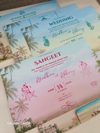 KLB537 Royal Indian Barat Design Hardboard Padding Thick Wedding Card (2 Page)-Kalash Cards