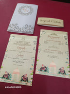 KL2162 Translucent Cover Luxury Wedding Card (2 Page)-Kalash Cards