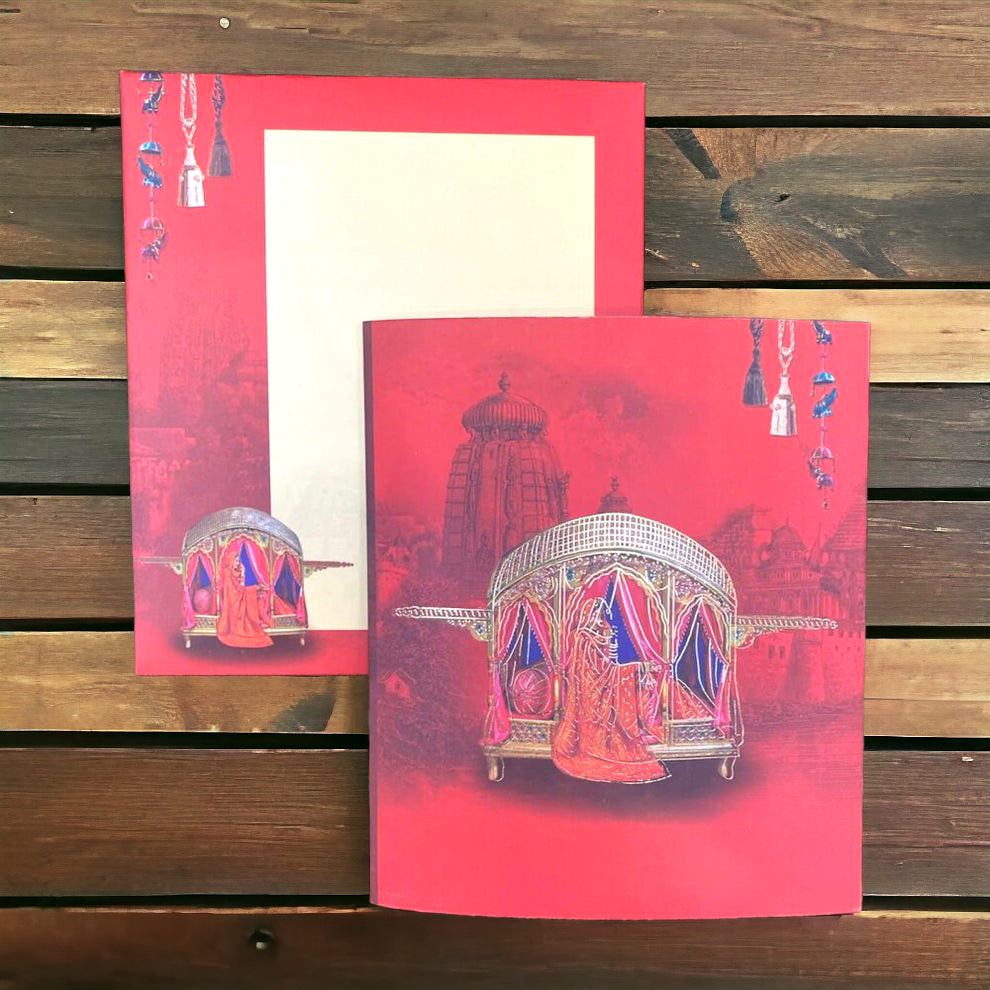 KL0190 Semi Box Paper Wedding Card-Kalash Cards