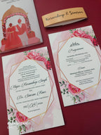 KL2106-2 Sikh Anand Karaj Theme Translucent Cover Luxury Wedding Card (2 Page)-Kalash Cards