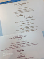 KLB506 Royal Floral Theme Velvet Hardboard Padding Thick Wedding Card (2 Page)-Kalash Cards