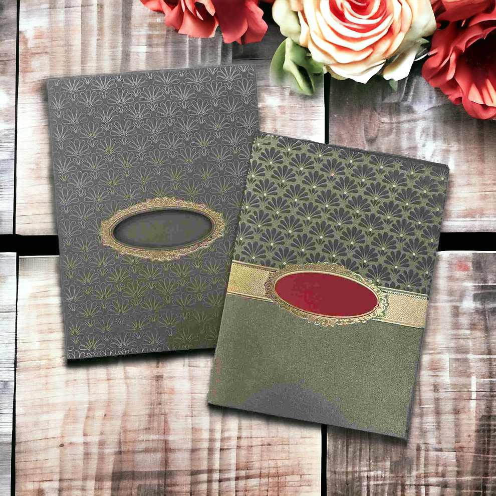 KL0150 Semi Box Embossed Paper Wedding Card-Kalash Cards