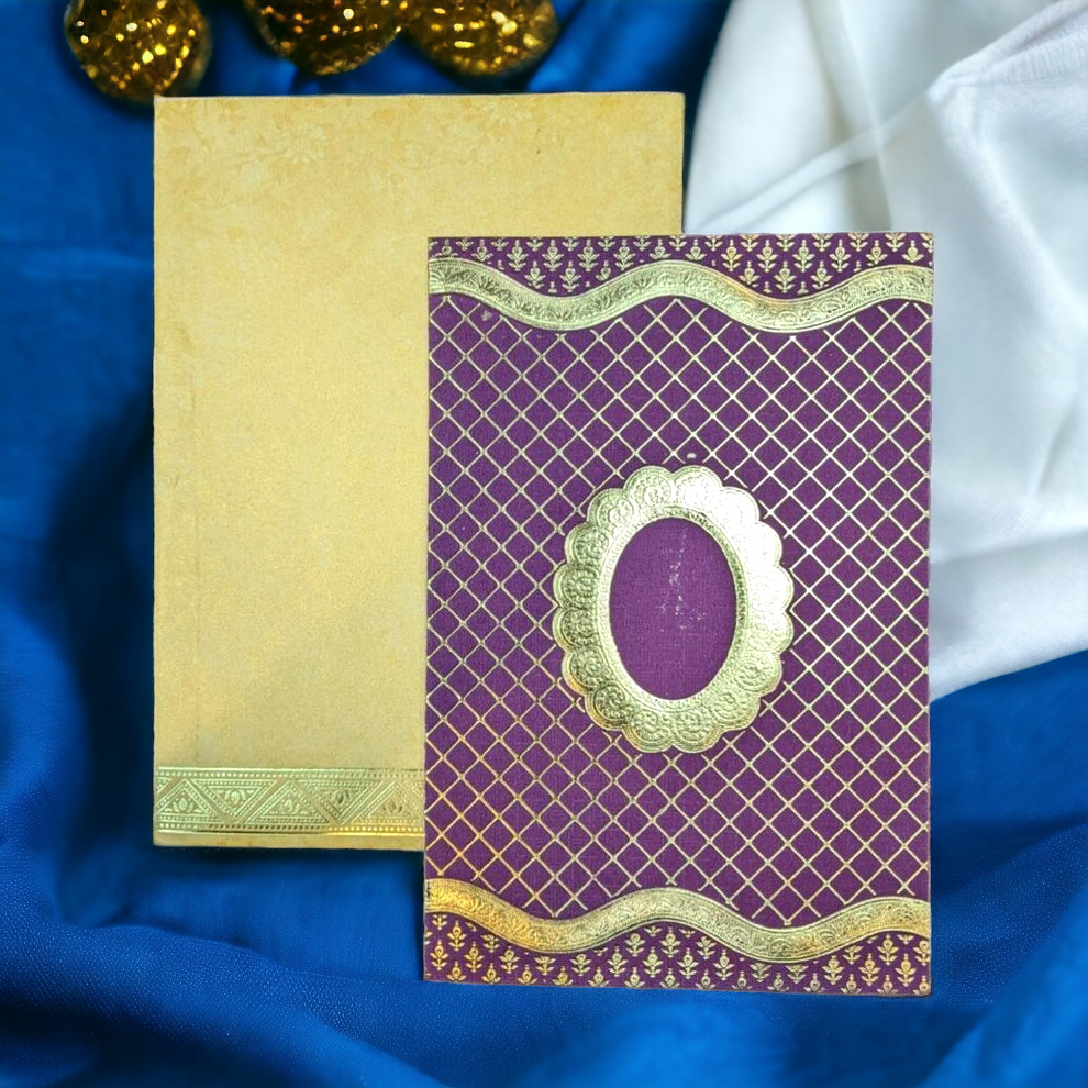 KL0168 Foil Print Paper Wedding Card-Kalash Cards