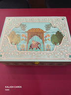 KL9009 Exclusive Elephant Design Luxury Gift Box with 2 Page Translucent Cover Card (2 Jars)-Kalash Cards