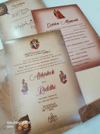 KL0708 Ganesha Hardboard Padding Thick Wedding Card with 2 Inserts and Envelope-Kalash Cards