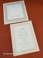 KLB565 Dulha Dulhan Floral Frame 3D Popup Semi Box Wedding Card (2 Page)-Kalash Cards