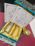 KL9025 Handbag Style MDF Dry Fruit Gift Box with 2 Printed Card Inserts (2 Jars)-Kalash Cards