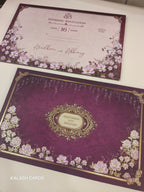 KLB536 Floral Design Hardboard Padding Thick Wedding Card (2 Page)-Kalash Cards