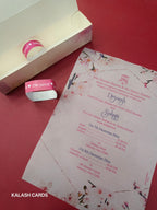 KL2143 Luxury Translucent Scroll Wedding Card with Matching Box Cover and Personalised Band-Kalash Cards
