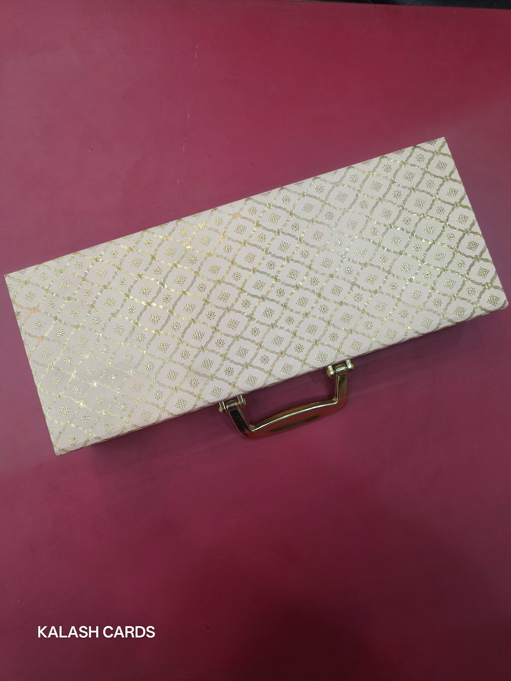 KL9027 Luxury Suitcase Style MDF Gift Box with Handle and 2 Page Cards (3 Jars)-Kalash Cards