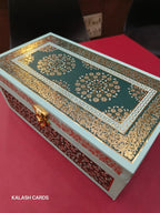 KL9085 Floral Design Luxury Gift Box with 2 Page Cards (2 Jars)-Kalash Cards