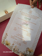 KL2122 Luxury Translucent Scroll Wedding Card with Matching Box Cover and Personalised Band-Kalash Cards