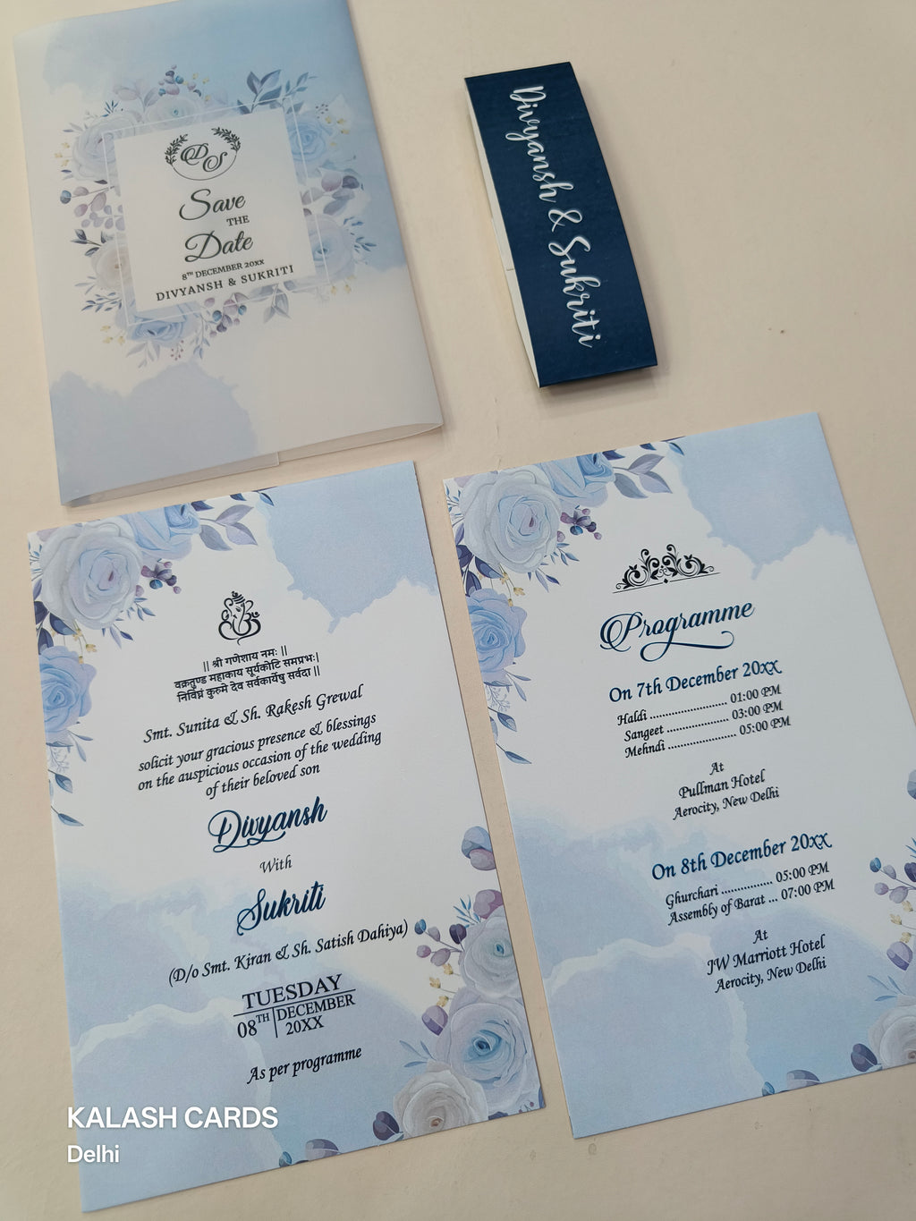 KL2126 Translucent Cover Luxury Wedding Card (2 Page)-Kalash Cards