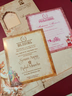 KLB575 Raja Rani Design Paper Wedding Card (2 Page)-Kalash Cards