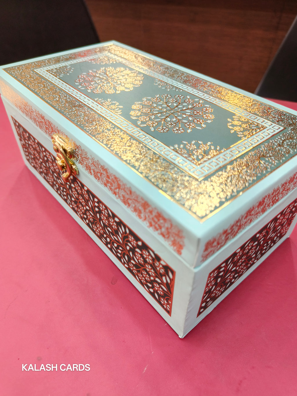 KL9085 Floral Design Luxury Gift Box with 2 Page Cards (2 Jars)-Kalash Cards