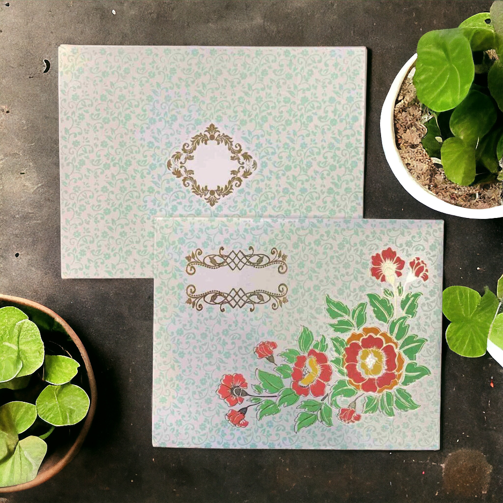 KL0212 Floral Rose Design Thick Wedding Card-Kalash Cards