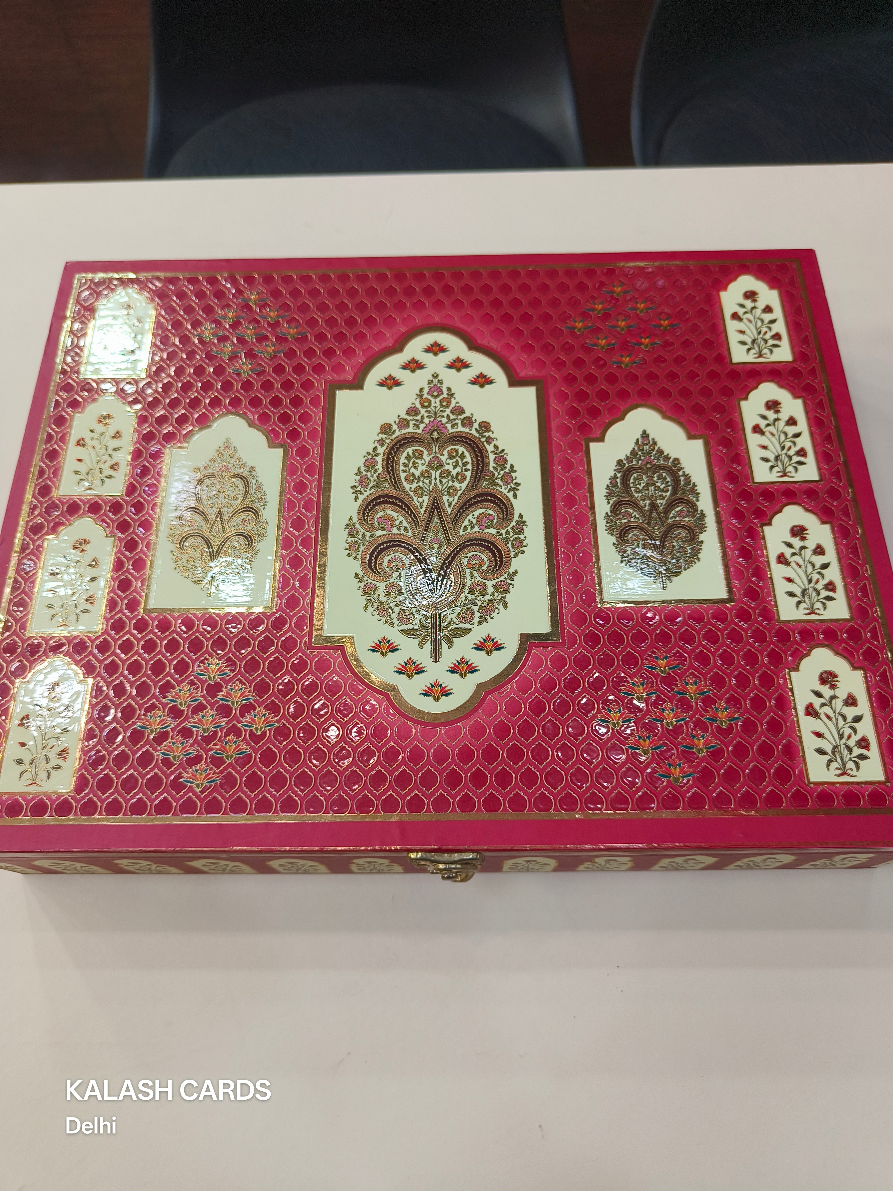 KL9037 Elegant Traditional Design Luxury Gift Box with 2 Printed Page Cards (2 Jars)-Kalash Cards