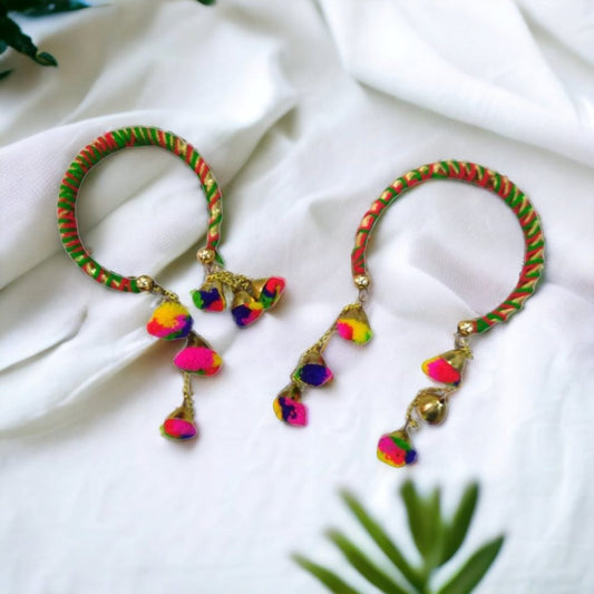 Multicolour Gota Spiral Bracelet (Pack of 2)-Kalash Cards