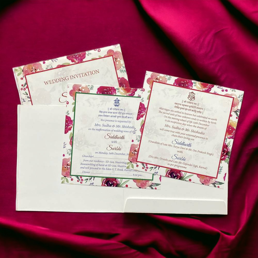 KL2064S1 Paper Wedding Card - Kalash Cards