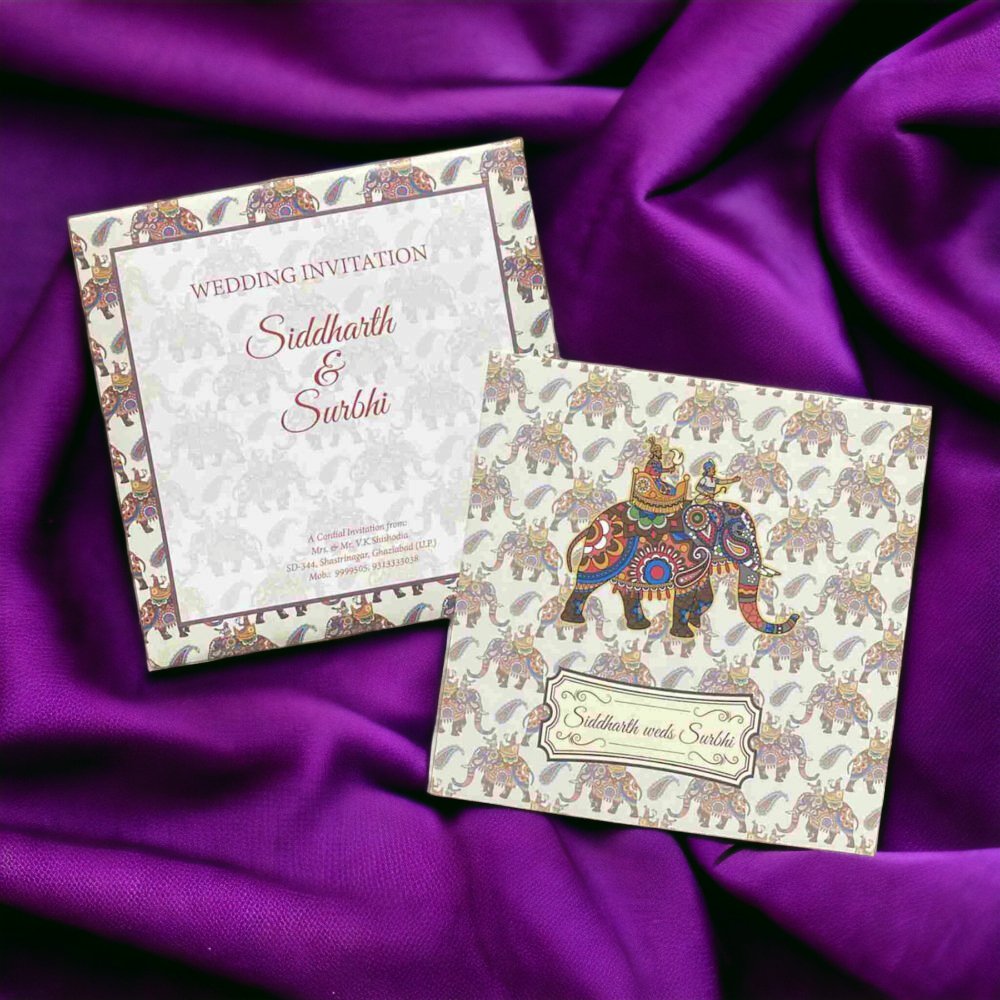 KL2063S1 Paper Wedding Card - Kalash Cards