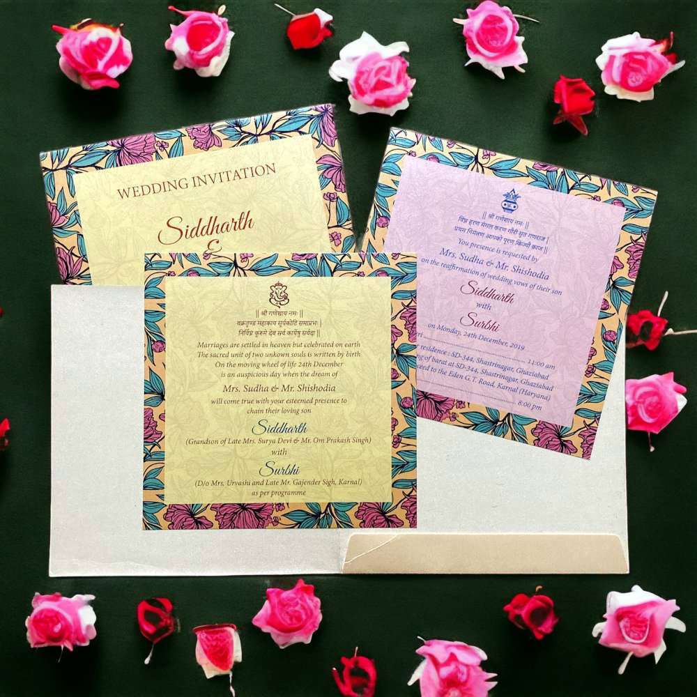 KL2055S1 Paper Wedding Card - Kalash Cards