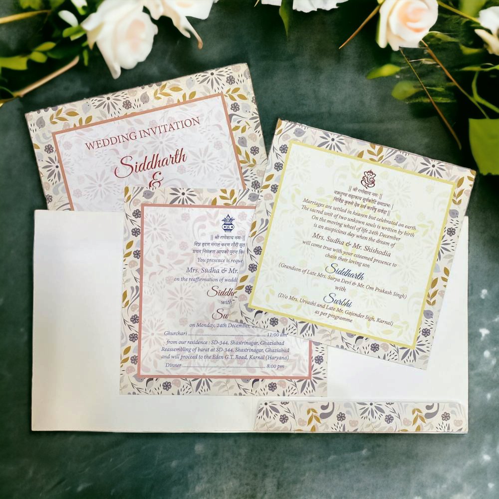 KL2053S1 Paper Wedding Card - Kalash Cards