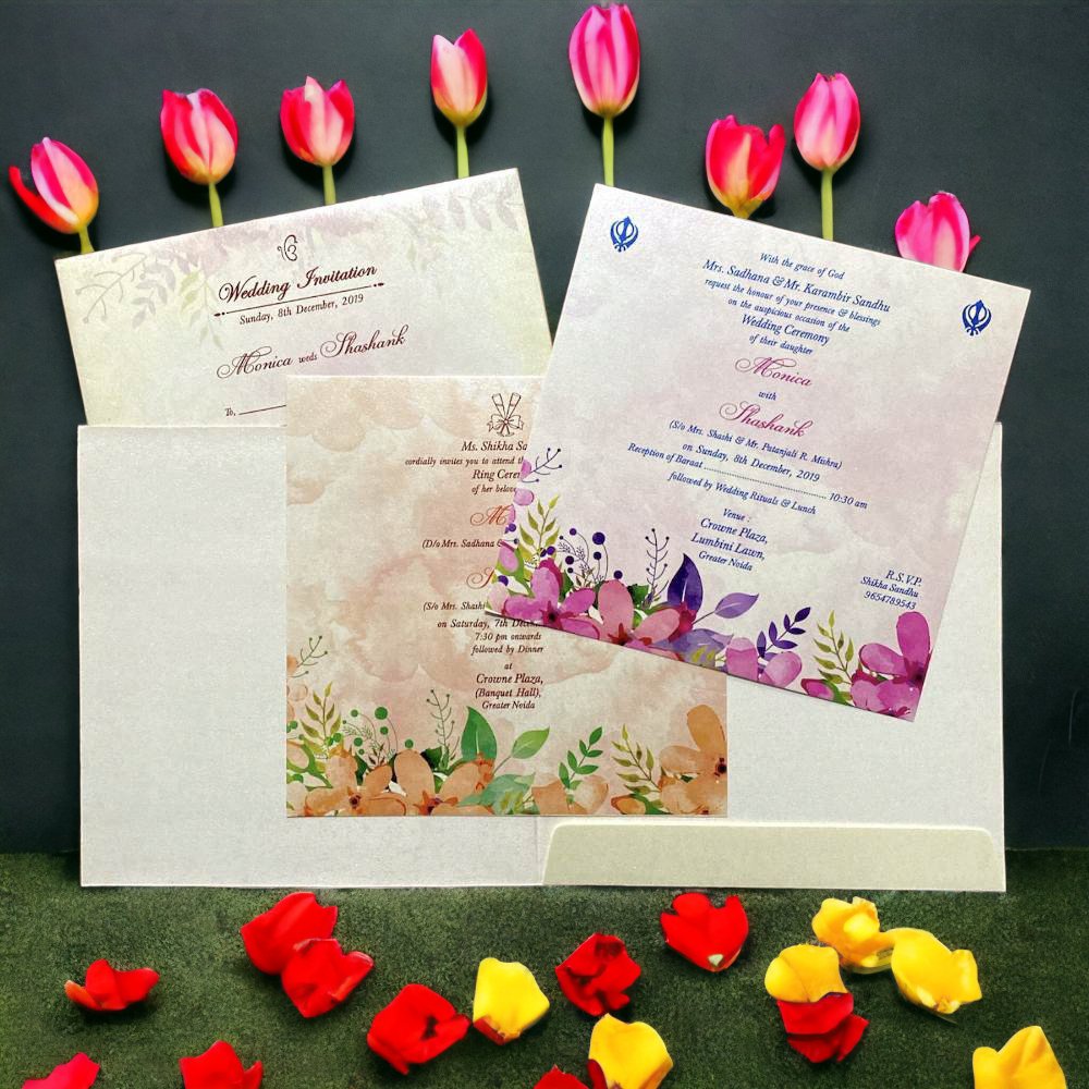 KL2039S1 Paper Wedding Card - Kalash Cards