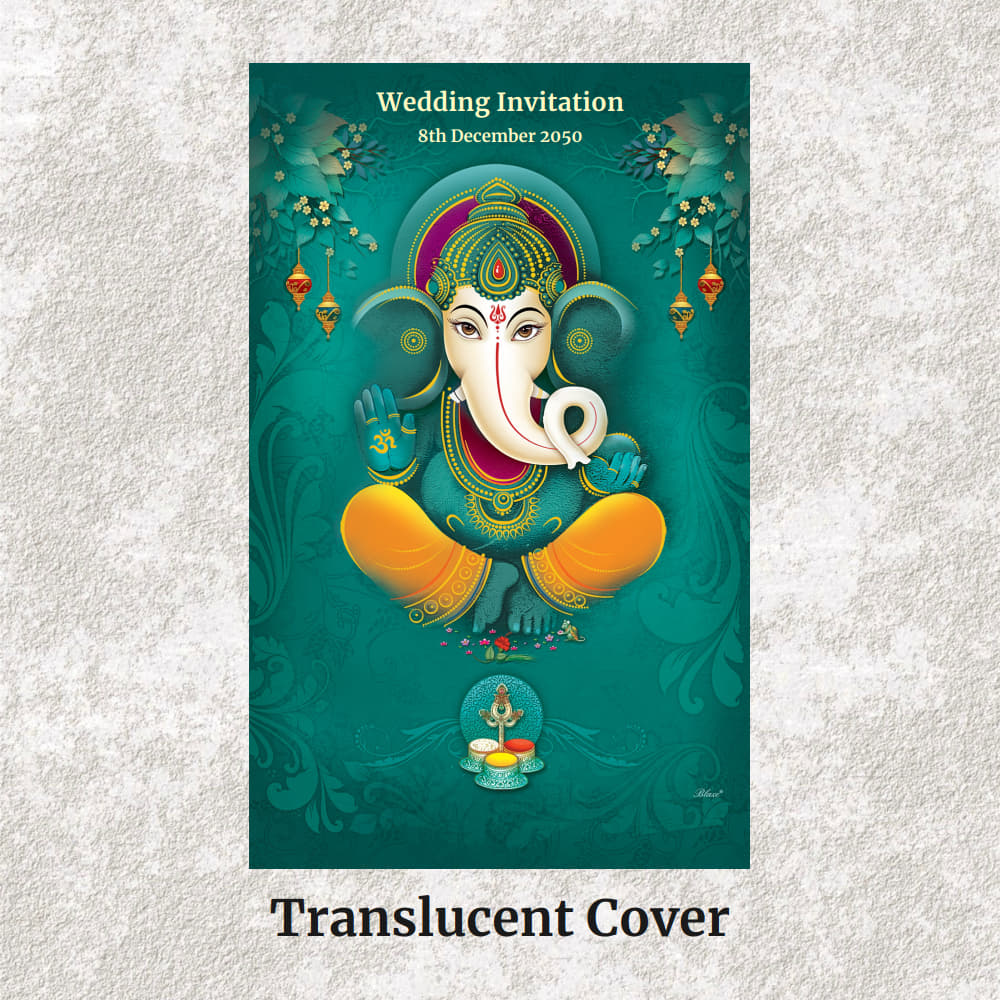 KL2071 Translucent Cover Luxury Wedding Card - Kalash Cards