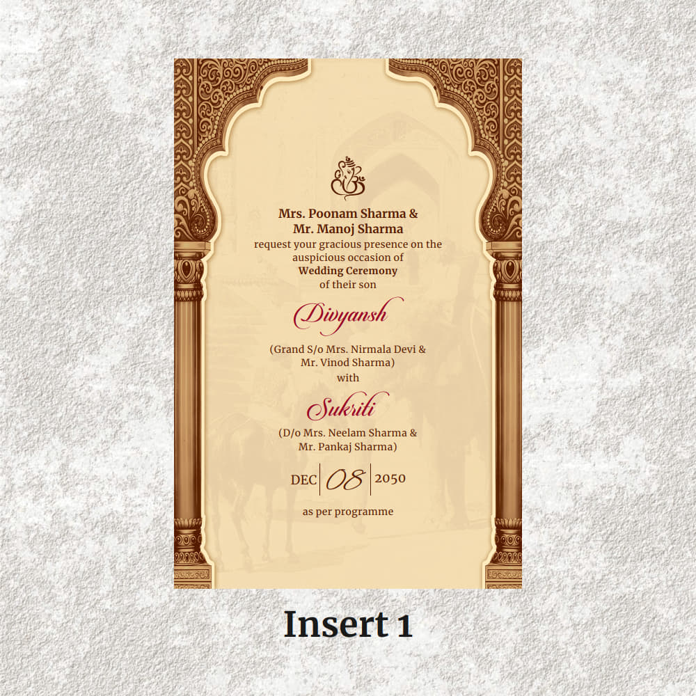 KL2073 Translucent Cover Luxury Wedding Card - Kalash Cards