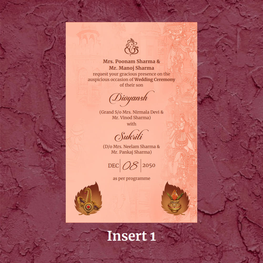 KL2083 Translucent Cover Luxury Wedding Card - Kalash Cards
