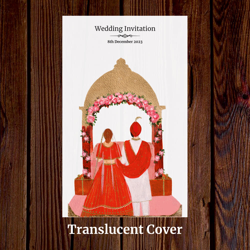 KL2106-2 Translucent Cover Luxury Wedding Card - Kalash Cards