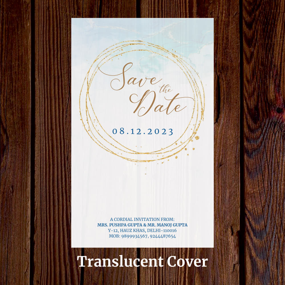 KL2115 Translucent Cover Luxury Wedding Card - Kalash Cards