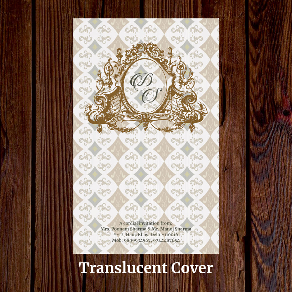KL2118 Translucent Cover Luxury Wedding Card - Kalash Cards